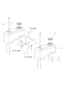 Fuel Tank Assembly Diagram and Parts List for M72-GN33 53BB5FJZ750-33HP-OHV Cub Cadet Lawn Tractor